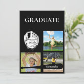 Invitation Softball 3 Photo Black Graduation (Debout devant)