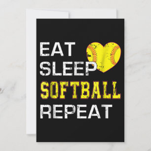 Invitation Softball Eat Sleep Softball Répétition