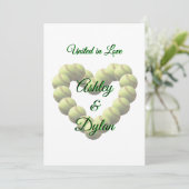 Invitation Softball Heart Sports Mariage Mariage à thème (Debout devant)