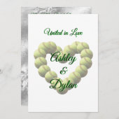 Invitation Softball Heart Sports Mariage Mariage à thème (Devant / Derrière)