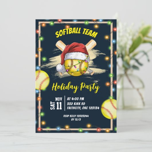 Invitation softball holiday party (Debout devant)
