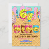 Invitation Softball Ice Ceam Drip Six Seven boy 9th Birt (Devant)