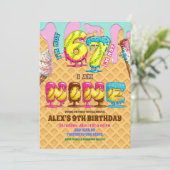 Invitation Softball Ice Ceam Drip Six Seven boy 9th Birt (Debout devant)