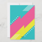 Invitation Softball rose Turquoise Jaune fête d'anniversaire, (Dos)