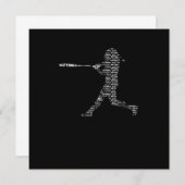 Invitation Softball Silhouette Ball Bat Player Game Glove Gif (Devant / Derrière)