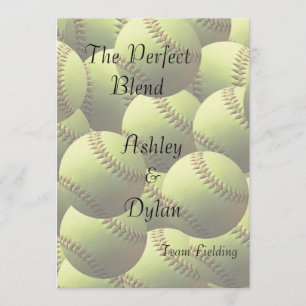 Invitation Softball Sports Thème Blended Family Mariage