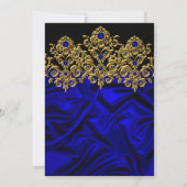 Invitation Soie 40e Anniversaire Royal Blue Gems Or (Dos)