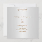 Invitation Soie Blanc 50e anniversaire de fête Gold Pearl Jew (Dos)