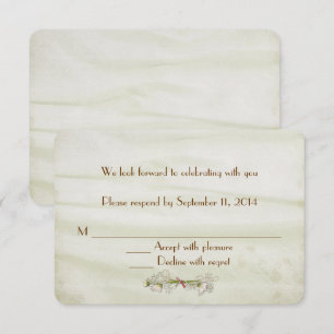 Invitation Soie de mariage avec RSVP de marguerites