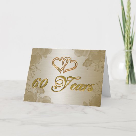 Invitation soie dorée 60e anniversaire (Devant)