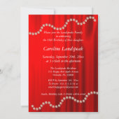 Invitation Soie élégante, perles blanches, dentelle et or dou (Dos)