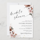 Invitation Soie Florale Douche nuptiale (Devant)