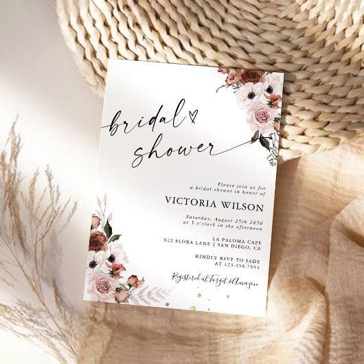 Invitation Soie Florale Douche nuptiale