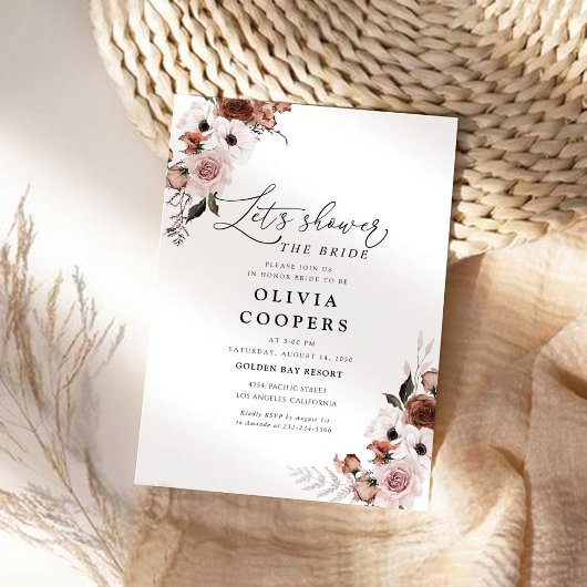 Invitation Soie Florale Douche nuptiale