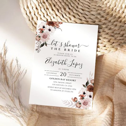 Invitation Soie Florale Douche nuptiale
