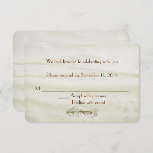 Invitation Soie mariage avec marguerites RSVP