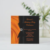 Invitation Soie Orange Soie Noire (Debout devant)