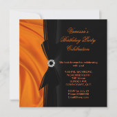 Invitation Soie Orange Soie Noire (Devant)