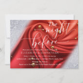 Invitation Soie Rouge Élégant La Nuit Avant Le Dîner De Répét (Devant)