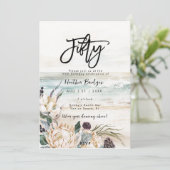 Invitation Soif tropicale de plage 50e anniversaire (Debout devant)