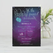 Invitation Soignée 30e anniversaire Ornate Script Purple Part (Debout devant)