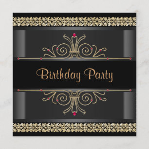 Invitation Soignée Black and Gold Party
