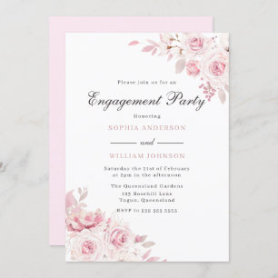 Invitation Soignée Blush Elegant Watercolor Engagement