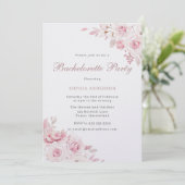 Invitation Soignée Blush Fleurs Élégantes Bachelorette Party (Debout devant)