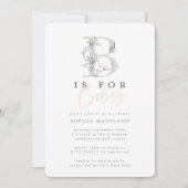 Invitation Soignée classe simple baby shower fête (Devant)