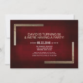 Invitation Soignée Classy Rouge/Gold Anniversaire (Devant)