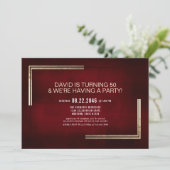 Invitation Soignée Classy Rouge/Gold Anniversaire (Debout devant)