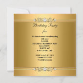 Invitation Soignée Classy Womans Gold Birthday Party (Dos)