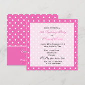 Invitation Soignée, douce poupée rose dix-huit anniversaire f (Devant / Derrière)