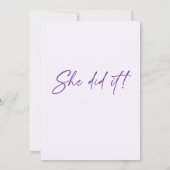 Invitation Soignée Élégante Minimale de Graduation Florale (Dos)