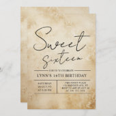 Invitation Soignée fête du 16ème anniversaire (Devant / Derrière)