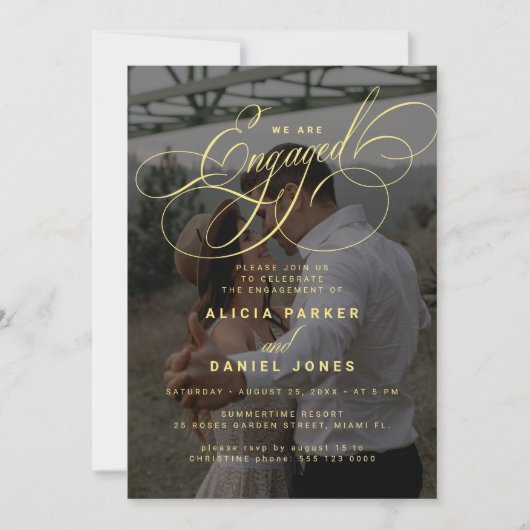 Invitation Soignée fiançale fiançale (Devant)