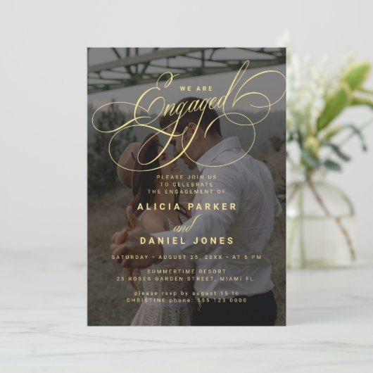 Invitation Soignée fiançale fiançale (Debout devant)