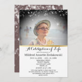 Invitation Soignée funéraire Élégante célébration de la vie (Devant / Derrière)