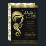 Invitation Soignée Gold Beauty Girl Coiffeuse & salon de maqu<br><div class="desc">Personnaliser pour tout événement</div>