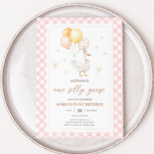 Invitation Soignée Goose En vichy fête d'anniversaire