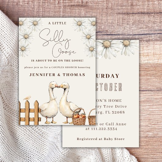 Invitation Soignée Goose Neutre Boho Couples Douche Party