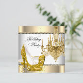 Invitation Soignée Parties scintillant Gold Cream White Chand (Debout devant)