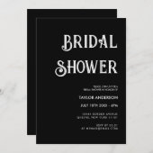 Invitation Soignée rétro noir & blanc (Devant / Derrière)