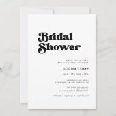 Invitation Soignée rétro noir & blanc (Devant)