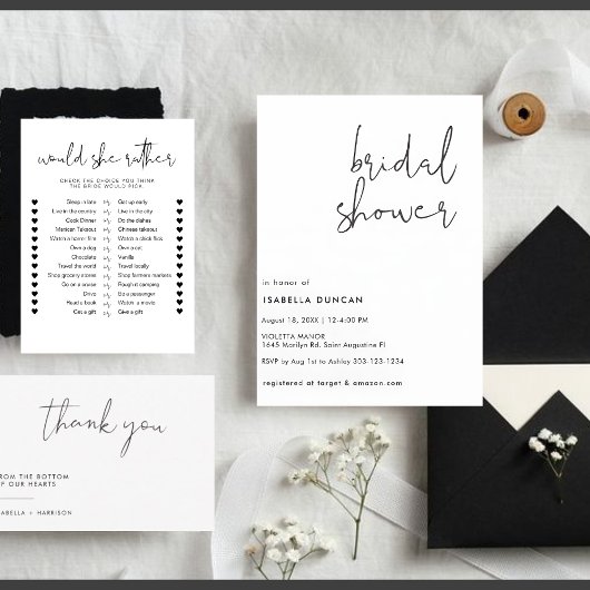 Invitation Soignée rétro noir & blanc
