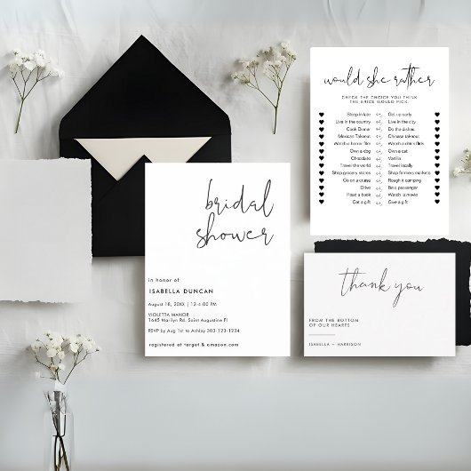 Invitation Soignée rétro noir & blanc