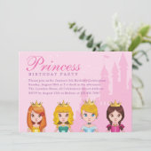 Invitation Soignée royale princesse princesse fille fête d'an (Debout devant)