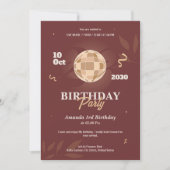 Invitation Soignée simple fête d'anniversaire (Devant)