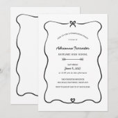 Invitation Soin du coeur mou Partie de graduation minimale (Devant / Derrière)