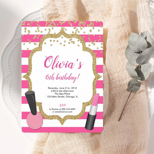Invitation Soin du corps Manucure Pédicure Anniversaire pour
